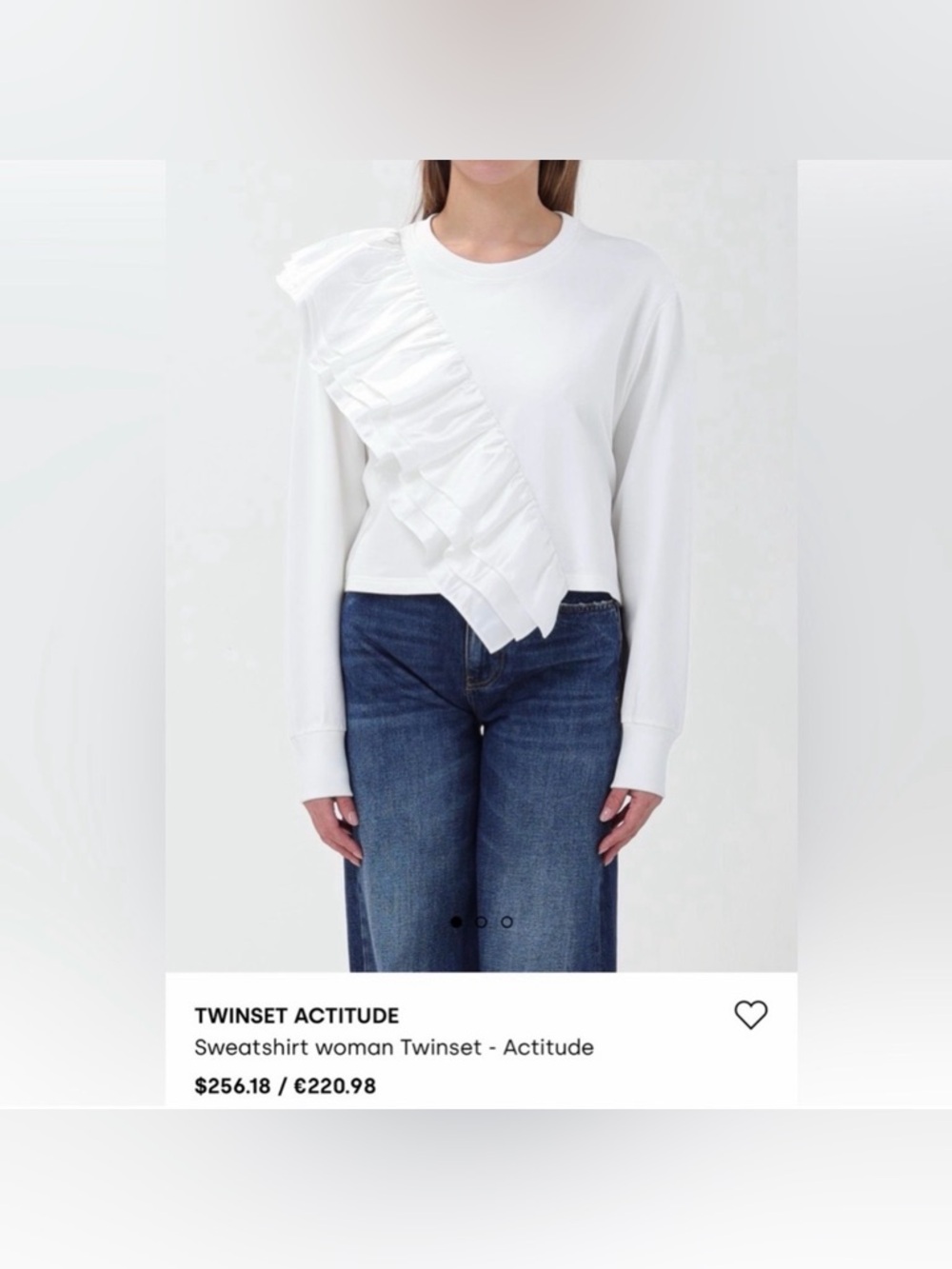 2 pc Twin-Set Cream top and White Long Sleeve Top sz L